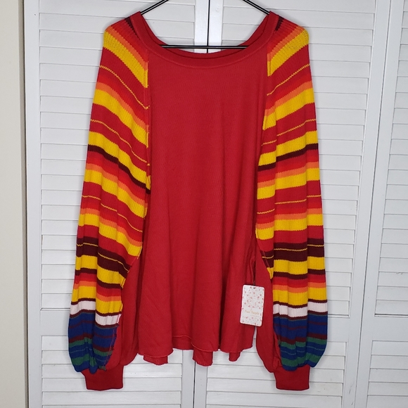 Free People Rainbow Dreams Batwing Sleeve Knit Top - Picture 5 of 16